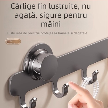 Cuier de ușă cu ventuză și adeziv puternic, fără găuri – organizator pentru baie și garderobă la intrare