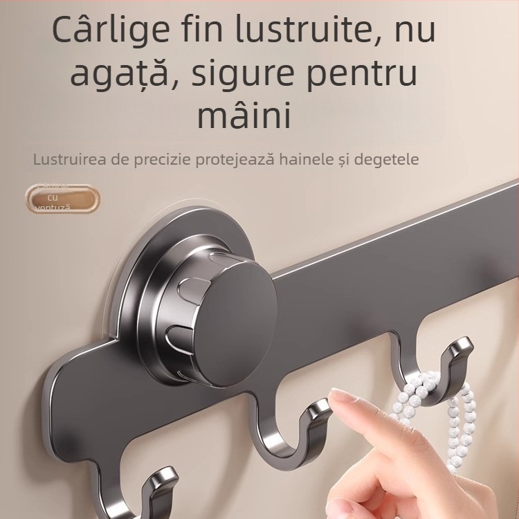 Cuier de ușă cu ventuză și adeziv puternic, fără găuri – organizator pentru baie și garderobă la intrare