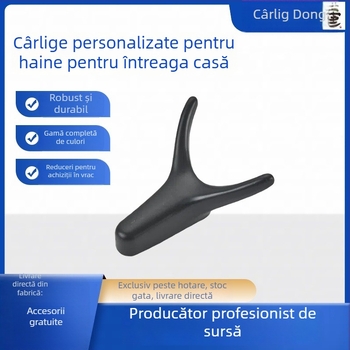 Set de două cuieruri de perete pentru paltoane, cuier cu două cârlige, din aliaj de aluminiu