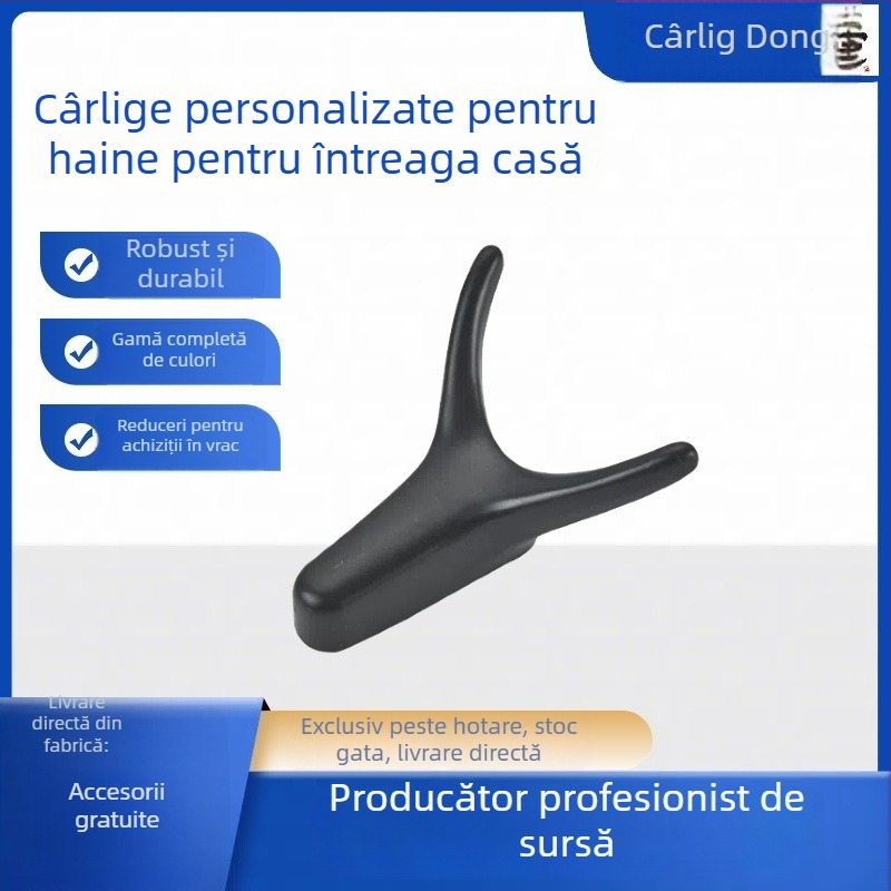 Set de două cuieruri de perete pentru paltoane, cuier cu două cârlige, din aliaj de aluminiu