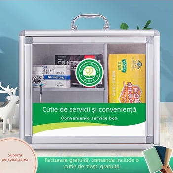 Cutie de prim ajutor montată pe perete, cu lacăt, pentru uz comercial și casnic, depozitare medicamente