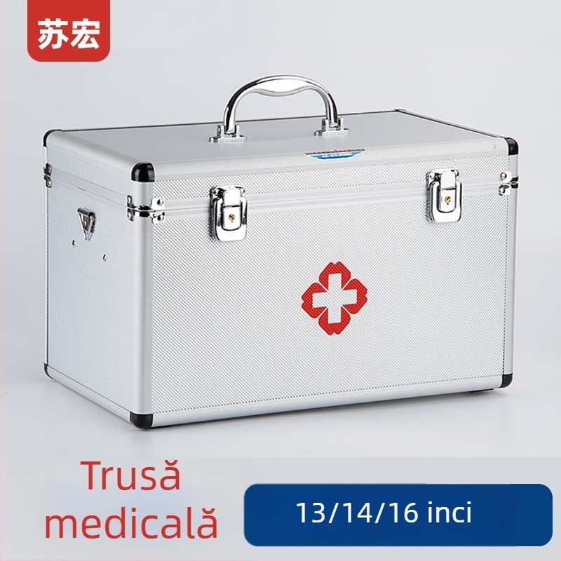 Su Hong Cutie medicală din aliaj de aluminiu pentru uz casnic, cu compartimente multiple pentru medicamente