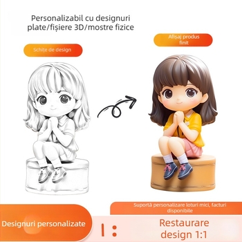 Figurină personalizată din rășină PU – mascotă 3D drăguță