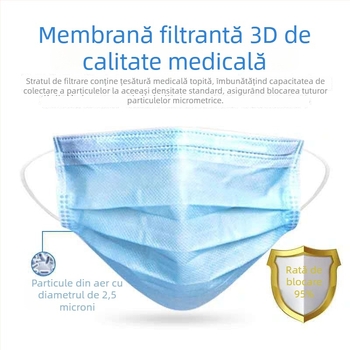 Mască de utilizare unică Hengdi, trei straturi, 95/99, cu filtru Meltblown, pentru adulți