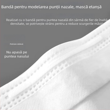 Măști de unică folosință albe, 50 bucăți