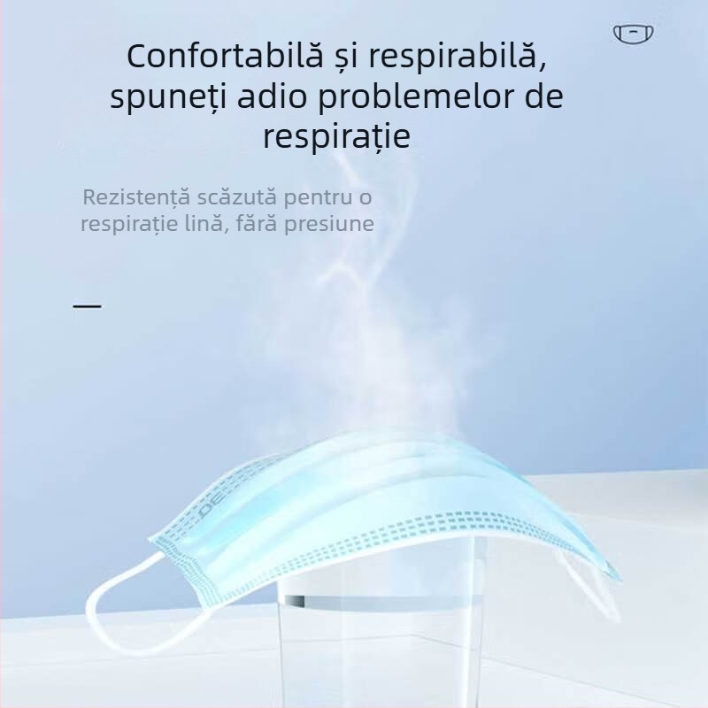 Masca chirurgicală medicală pentru adulți, de unică folosință, trei straturi, cu fibră Melt-Blown nețesută, sterilă, pachet de 10 bucăți