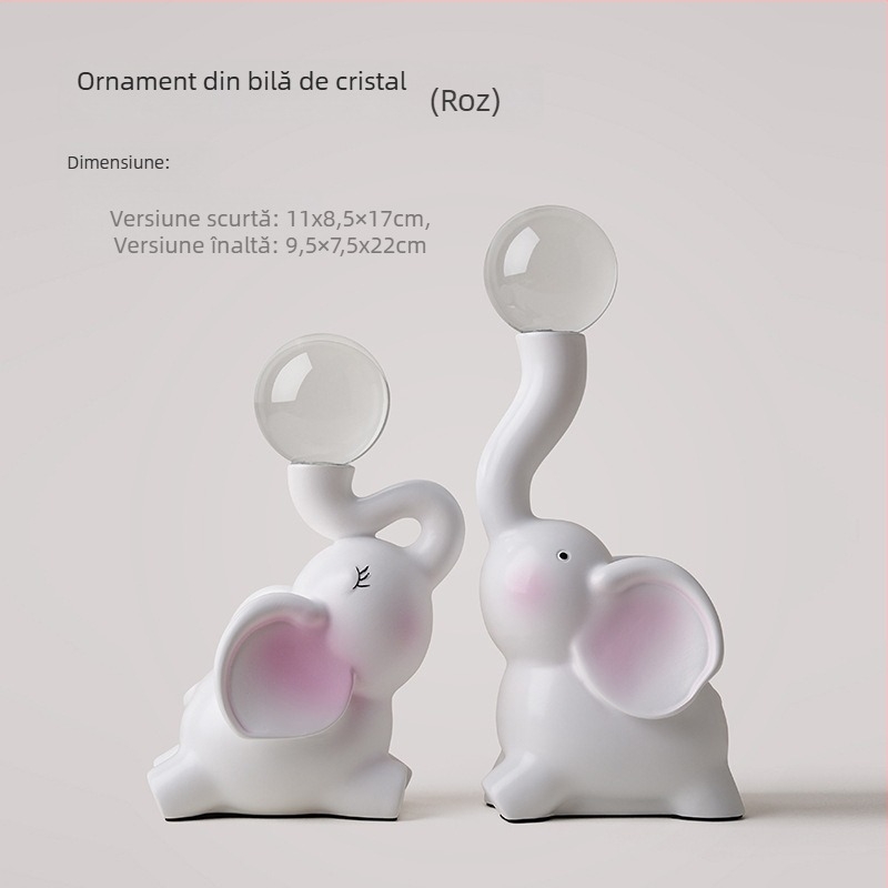 Beihanmei Figurină elefant nordic din rășină pentru sufragerie, mobilier TV și hol — cadou pentru noul cămin