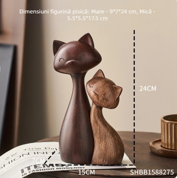 Statuetă modernă din rășină cu design abstract pentru sufragerie, birou, studiu sau hol — poziție șezândă
