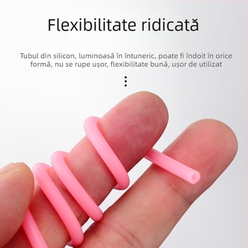 Tub iluminat pentru pescuit marin – țeavă din silicon, husă pentru cârlig și linie, verde fluorescent