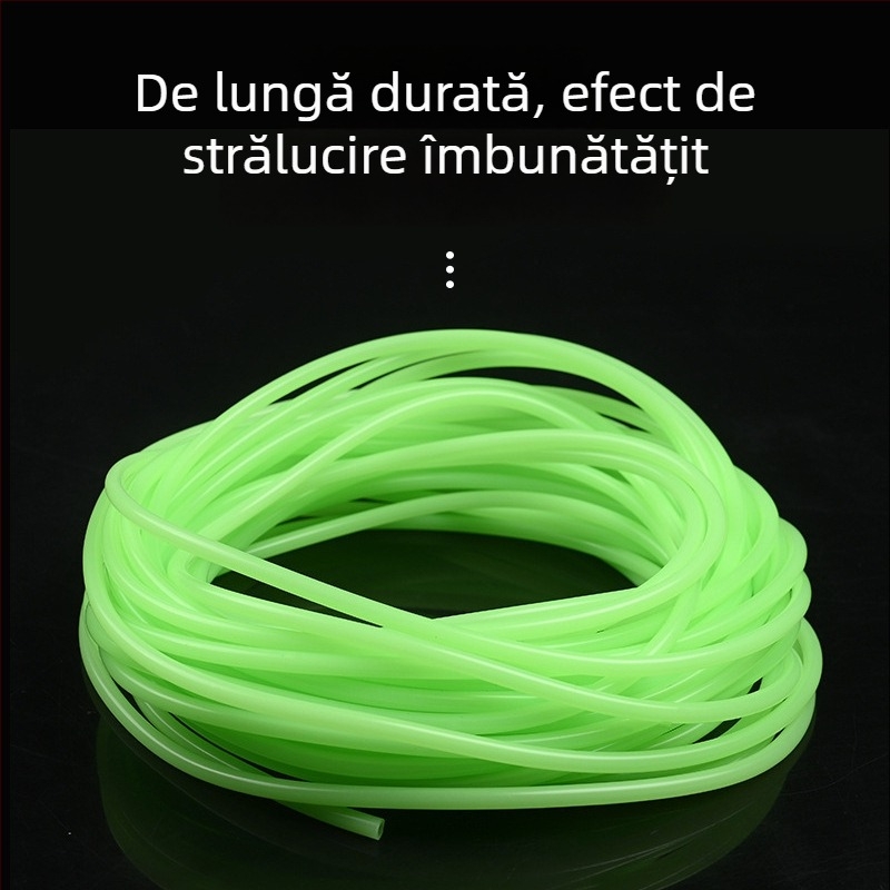 Tub iluminat pentru pescuit marin – țeavă din silicon, husă pentru cârlig și linie, verde fluorescent