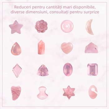 Cristal roz natural, inimă cabochon, piatră liberă pentru pandantiv și inel, piatră semi-finisată pentru bijuterii