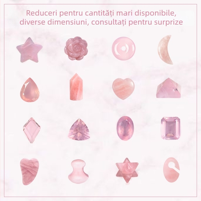 Cristal roz natural, inimă cabochon, piatră liberă pentru pandantiv și inel, piatră semi-finisată pentru bijuterii