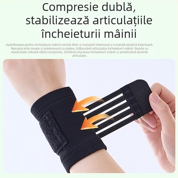 Bandă tricotată cu compresie pentru încheietura mâinii, protecție sportivă respirabilă pentru baschet și badminton, absorbantă de transpirație