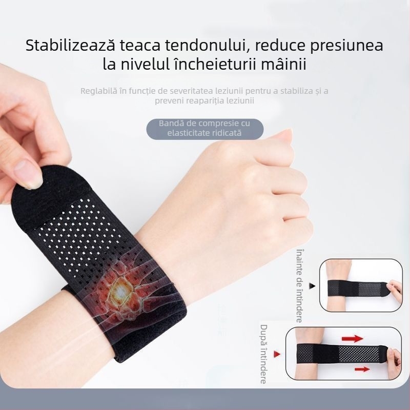 Suport pentru entorsă a încheieturii cu teacă de tendon – bandaj sportiv pentru femei și bărbați, încălzitor de încheietură