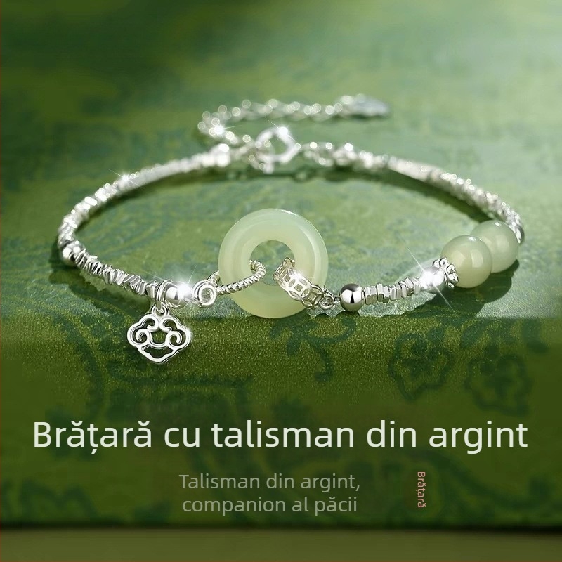 Brățară geometrică pentru femei, cu piatră artificială și închidere de siguranță, primăvara 2025, cadou ideal pentru iubită.