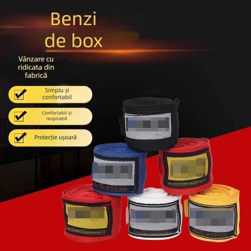 Benzi din bumbac pentru încheieturi, pentru box și arte marțiale | absorbția transpirației, susținere pentru încheieturi Muay Thai și Sanda