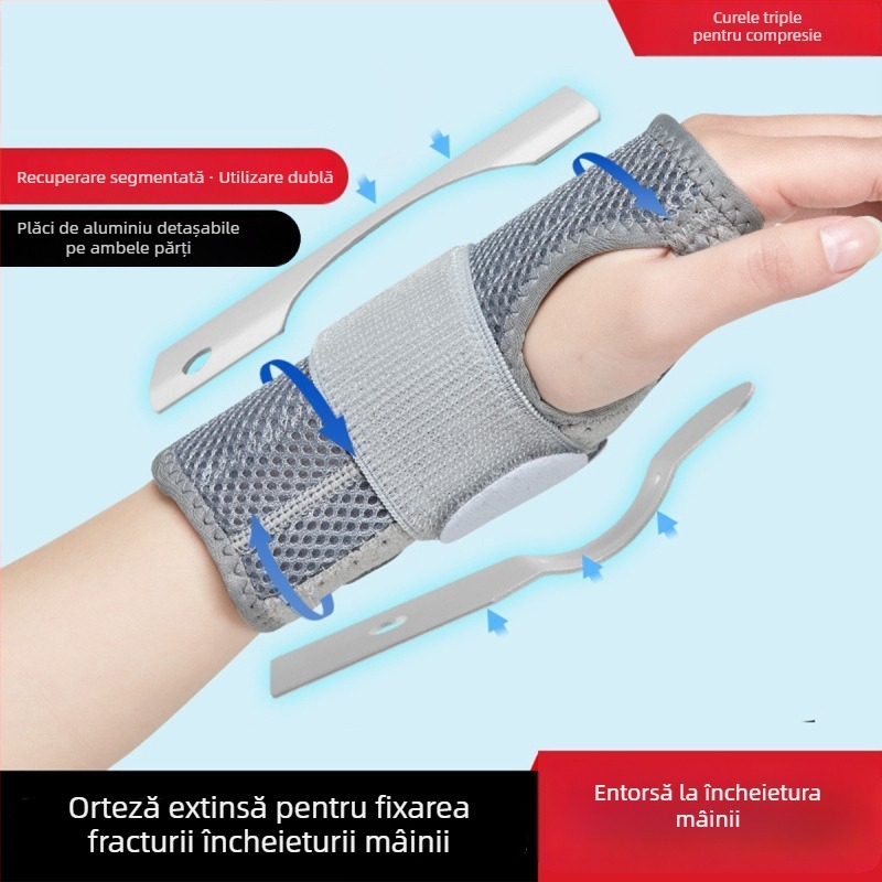 Orteză de încheietură pentru entorse și leziuni ale încheieturii, suport fixator pentru tendoane și fracturi, ameliorarea durerii, recuperare articulară, unisex