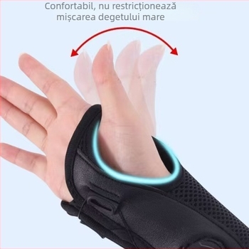 Orteza de încheietură sportivă, reglabilă, cu buton pentru compresie și sprijin în entorse