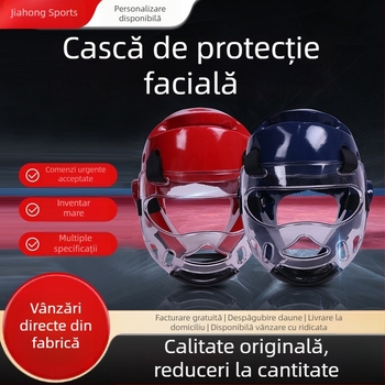 Casca de protecție pentru taekwondo cu mască facială transparentă detașabilă