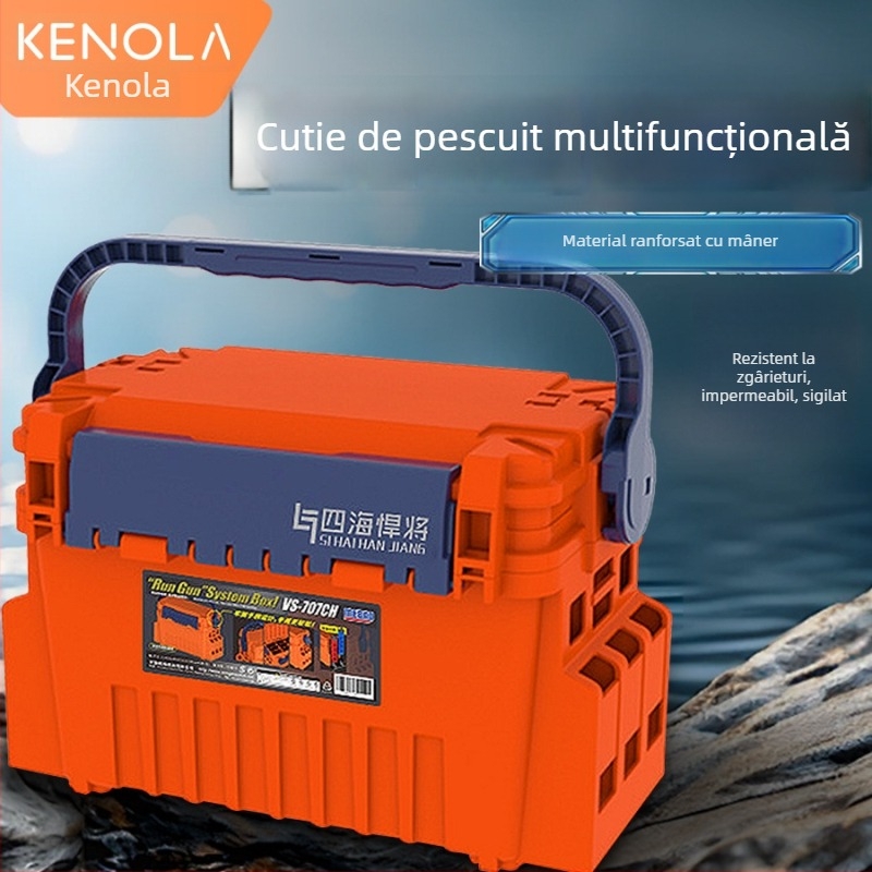 707 cutie de pescuit multifuncțională, două niveluri, 7L, depozitare pentru pescuit în aer liber, set complet