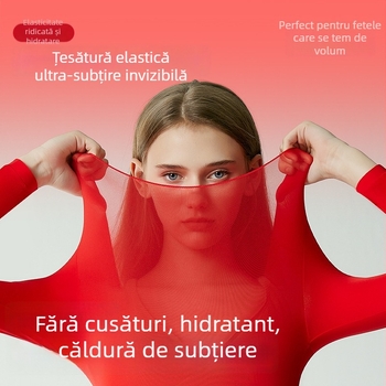 Lenjerie termică cu strat de bază din acid hialuronic pentru femei, roșu, ultra-subțire, înaltă elasticitate, set de top și pantaloni de toamnă
