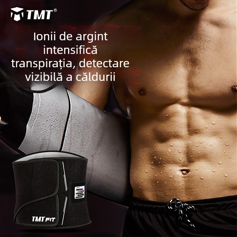 Centură TMT de transpirație pentru arderea grăsimilor, talie și modelare abdomen, pentru bărbați – fitness și antrenament pentru slăbire