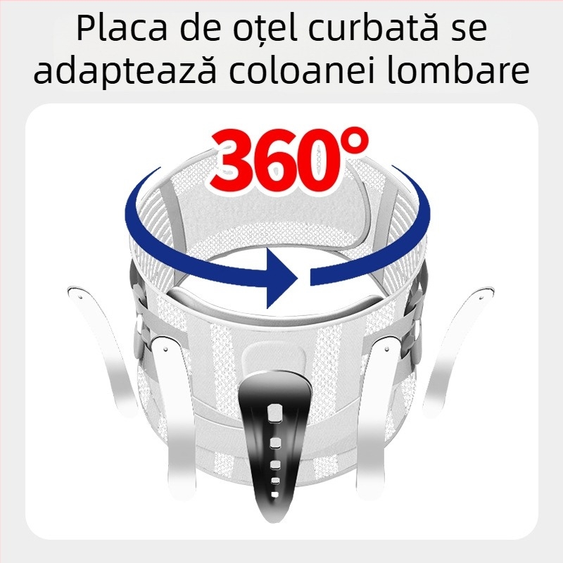 Centură lombară respirabilă pentru bărbați și femei, destinată recuperării după hernie de disc lombar, curea de talie cu suport din placă de oțel