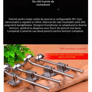 Picioare telescopice de ridicare din oțel inoxidabil pentru cutia de pescuit, detașabile și extinse – accesorii pentru cutia de pescuit
