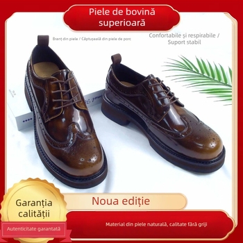 Pantofi derby pentru bărbați din piele de vită, stil brogue, eleganți pentru ocazii formale și nunți