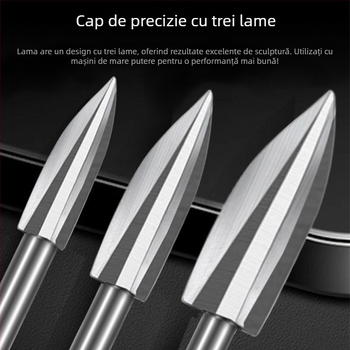 Freza de prelucrare a lemnului cu trei lame, cuțit miniatural de sculptură din nuc, set de unelte pentru sculptură în lemn, cuțit de sculptură pentru rădăcini