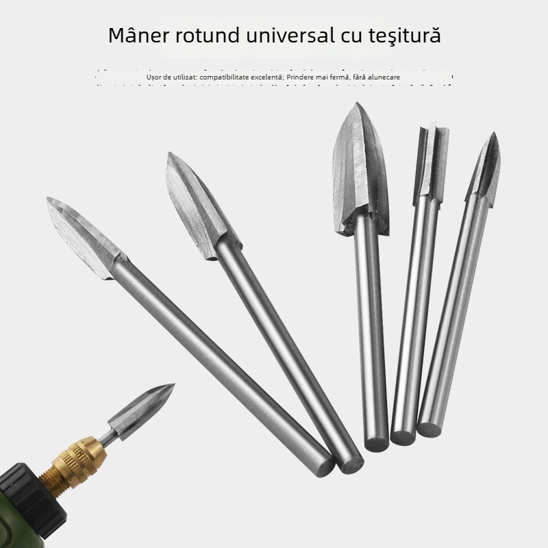 Freza de prelucrare a lemnului cu trei lame, cuțit miniatural de sculptură din nuc, set de unelte pentru sculptură în lemn, cuțit de sculptură pentru rădăcini