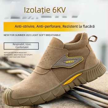 Pantofi de protecție izolați pentru sudor, cu velur la exterior, încălțăminte de sudură, 6 kV izolație, protecție la lovire și perforare, durabile pentru muncă