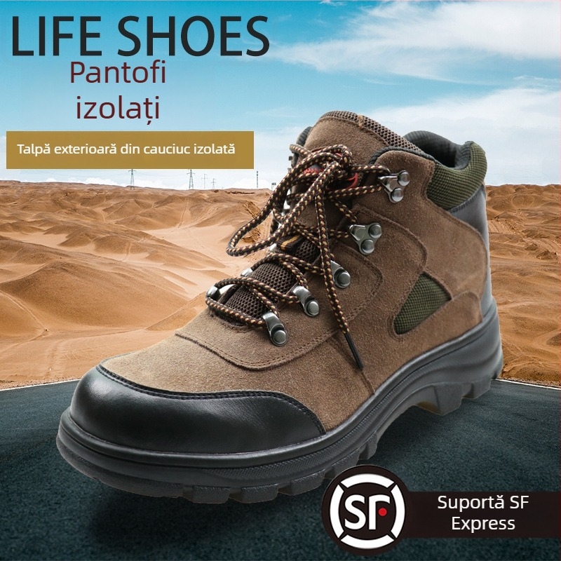Pantofi de lucru de protecție, cu gleznă înaltă, protecție la șocuri și perforare, vârf din material compozit, durabili și antiderapanti