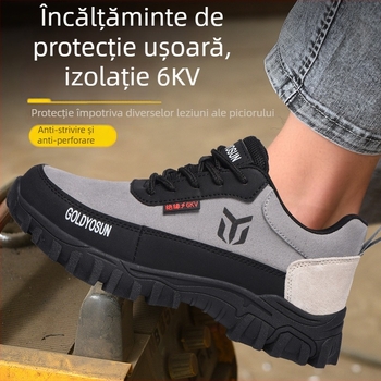 Pantofi de sudură pentru lucru, protecție împotriva arsurilor, încălțăminte de siguranță antișoc și anti-perforație, respirabile pentru șantier