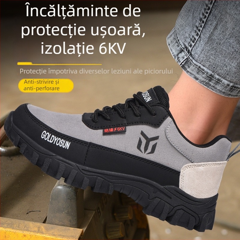 Pantofi de sudură pentru lucru, protecție împotriva arsurilor, încălțăminte de siguranță antișoc și anti-perforație, respirabile pentru șantier