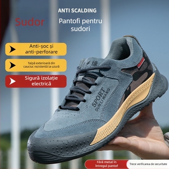 Încălțăminte de protecție pentru bărbați, izolație 6 kV, protecție la lovire și perforare, vârf din plastic, pentru șantier, vară