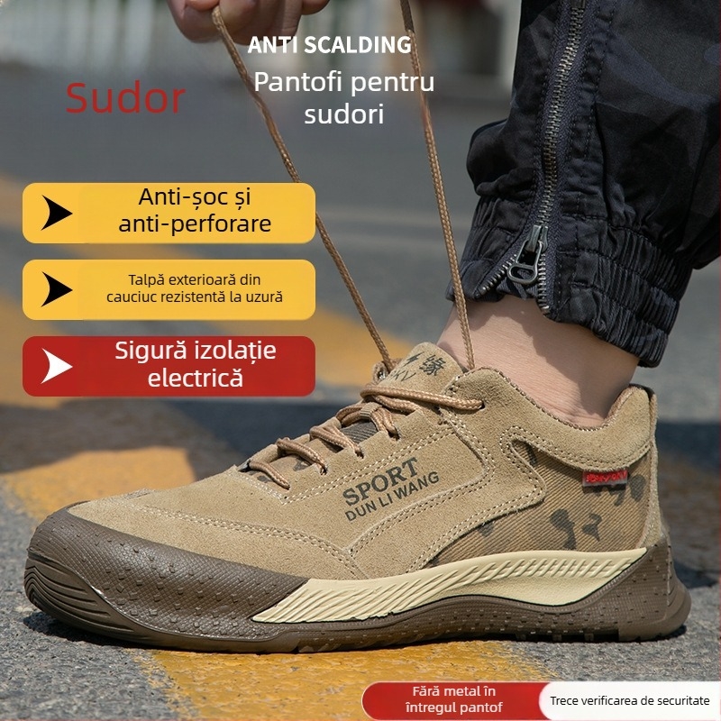 Încălțăminte de protecție pentru bărbați, izolație 6 kV, protecție la lovire și perforare, vârf din plastic, pentru șantier, vară