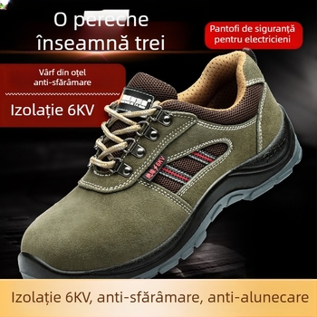 Pantofi de protecție izolați pentru bărbați, vârf din oțel, piele de vită, izolație pentru sudură, iarnă, respirabili, anti miros