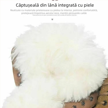 Cizme Martin din piele cu căptușeală de blană, din două straturi de piele, talpă din cauciuc antiderapant, calde și durabile