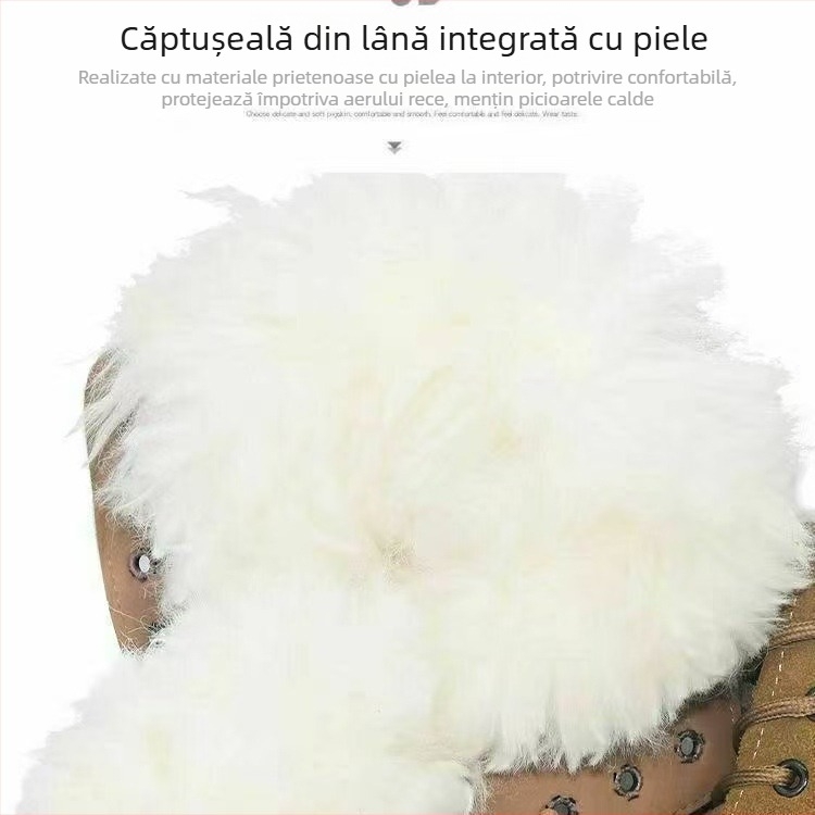 Cizme Martin din piele cu căptușeală de blană, din două straturi de piele, talpă din cauciuc antiderapant, calde și durabile