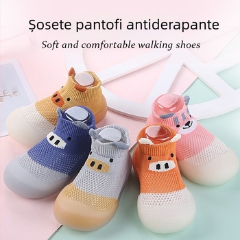 Pantofi ușori pentru bebeluți, cu partea superioară din plasă, antiaderenți, design desen animat, pentru primăvară-toamnă