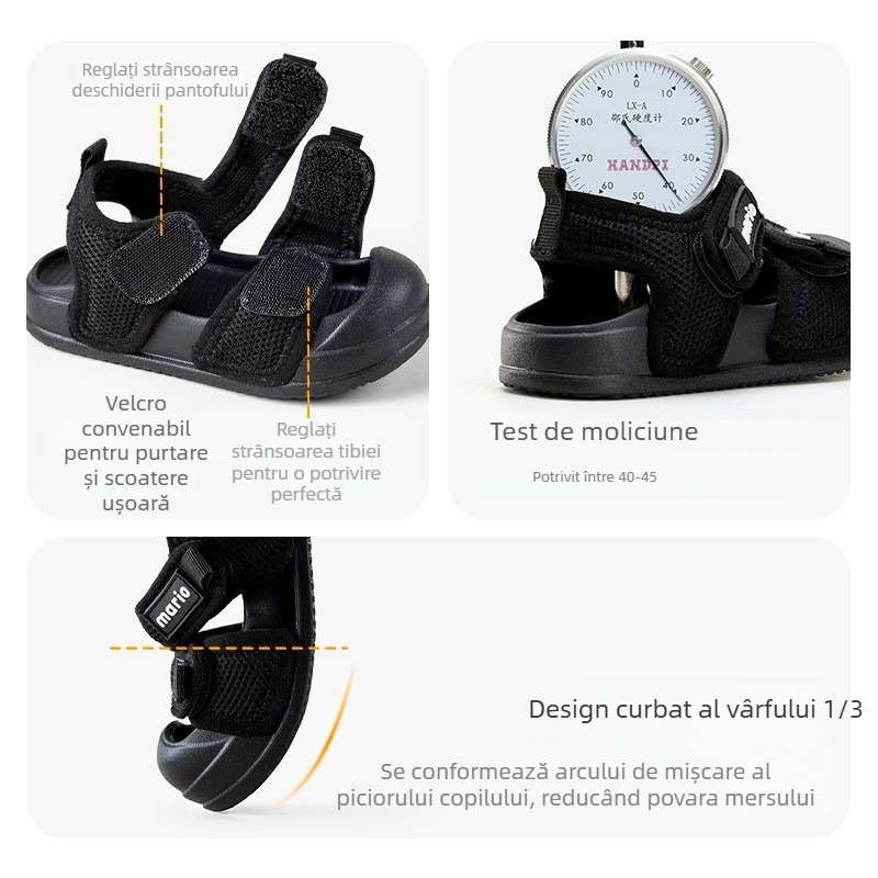 Sandale de vară pentru copii 2026, unisex, pantofi de plajă și sport, talpă EVA moale, închidere Velcro