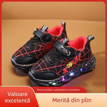 Pantofi sport pentru copii cu lumini, casual unisex cu imprimeu desen animat