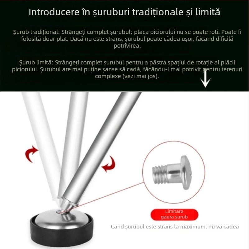 Accesorii pentru scaun de pescuit și taburet din oțel inoxidabil, placă mare pentru picior și suport cu picior în formă de gheară