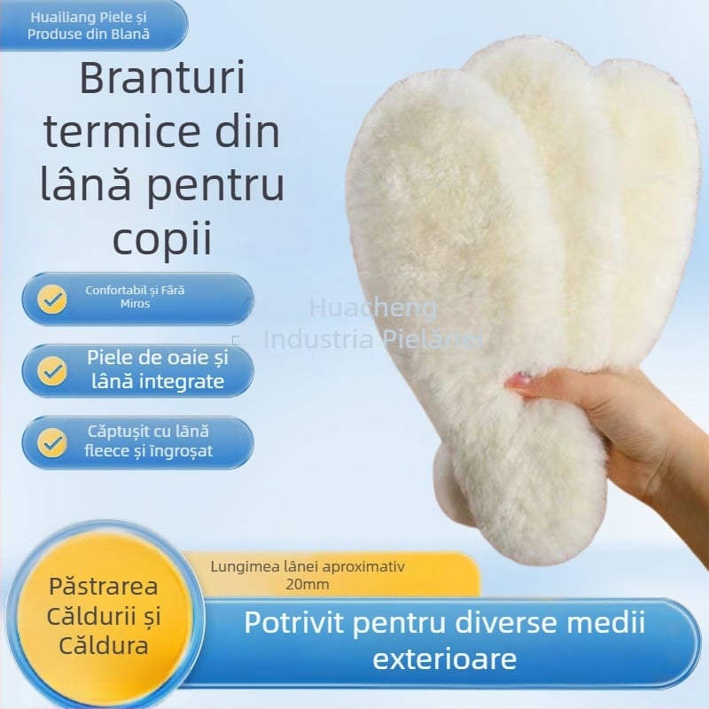 Tălpi din lână pură pentru iarnă, groși și calzi, tălpi unisex pentru copii