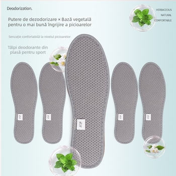 Tălpi cu deodorant pe bază de plante pentru adidași, respirabile, absorbante la transpirație, culoare deschisă