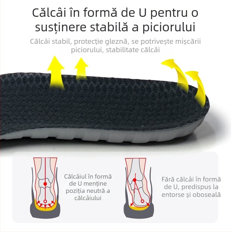 Tălpi sportive pentru încălțăminte, pentru bărbați și femei, din spumă cu memorie, respirabile, absorbante de transpirație, anti-miros, mai groase, elasticitate înaltă pentru amortizarea șocurilor.