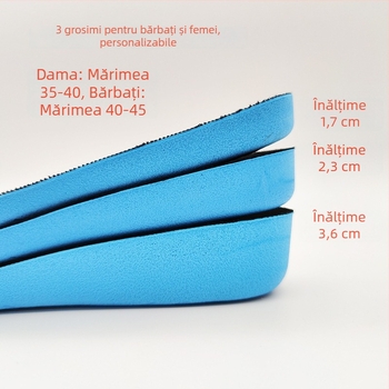 Tălpi din spumă PU pentru creșterea înălțimii, unisex, sport, amortizare a șocurilor, talpă întreagă, decupabile, invizibile