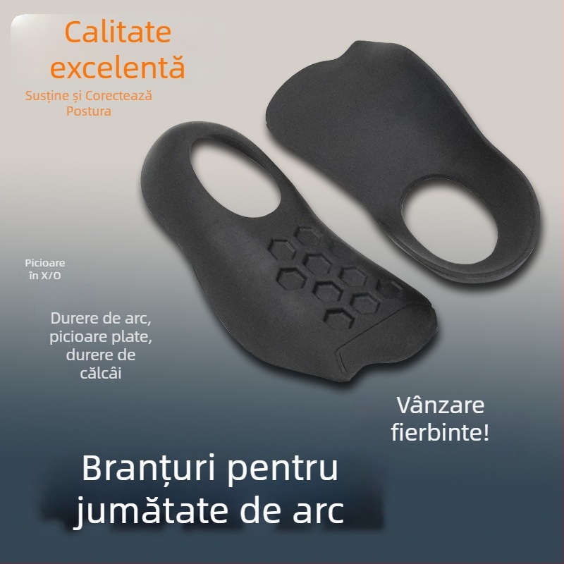 Insert ortopedice pentru corecția arcului la picioare de tip X/O, talpă de jumătate de mărime din TPR, controlul pronării, susținere pentru călcâiul căzut, talpă pentru picioare plate