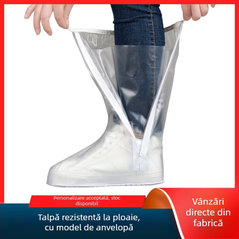 Protectii impermeabile universale pentru încălțăminte cu inele întărite și strat impermeabil îngroșat, pentru excursii în aer liber și ciclism ploios